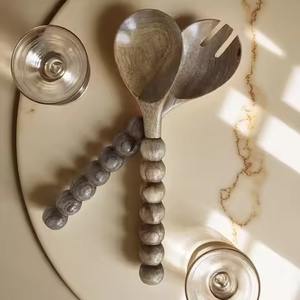 Cuillère de service artisanale en bois, ustensile de cuisine durable pour riz, curry, soupe, cuillère en bois naturel, idéale pour une utilisation en restaurant - Product Image 6