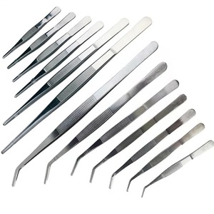 Juego de 2 Pinzas Quirúrgicas Ametrina de Acero Inoxidable Multiusos con Punta Recta para Cejas, Opciones Curvas Personalizadas, Reutilizables - Product Image 1