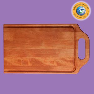 Premium Dark Walnut Finish Acacia Wood Cutting Board with Easy-Grip Handle - Product Image 4