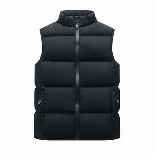 Men's Custom Plus Size Genuine Leather <b>Puffer</b> <b>Vest</b> <b>Jacket</b> V-neck Zipper Closure Formal Eco-Friendly Breathable Waterproof Custom - Product Image 3