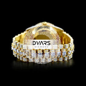 Reloj de Lujo con Incrustaciones de Diamantes Moissanite y Números Arábigos, Estilo Hip Hop, Calidad de Exportación, Disponible al Mejor Precio - Product Image 2