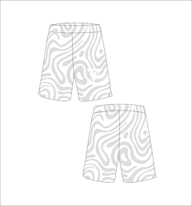 Shorts de basket-ball en mesh personnalisés pour hommes, sublimation, séchage rapide, entraînement, gym, fitness, sport, blanc, gris, motif Topo Swirl - Product Image 1