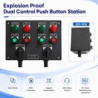 Estación de Control de Doble Circuito a Prueba de Explosiones IP65 Directa de Fábrica con Botones de Arranque y Parada para Motores, Bombas y Ventiladores