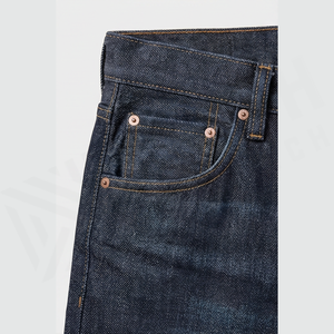 Straight-Leg Dark Wash Denim Jeans Men High Waist Slim Fit Cotton Casual Autumn Style <b>Pants</b> - Product Image 5