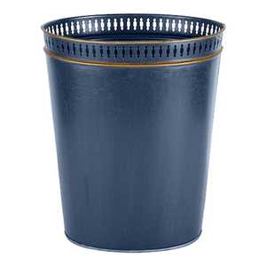 Contenedores de basura metálicos de alta calidad, blancos con borde dorado, ideales para restaurantes, fábricas, oficinas y espacios públicos. - Product Image 3