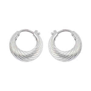 bohemian 925 sterling silver hoop <b>earrings</b> 16mm womens lightweight silver plated round hoops anniversary gift fine jewelry - Product Image 1