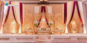 Décor de scène de mariage moderne de style palais blanc, thème canadien contemporain, conception de scène de réception de Brampton, décorations de mariage de Toronto - Product Image 2