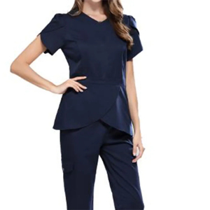 High Quality Polyester/Cotton Denim Nurse Medical <b>Scrubs</b> for Unisex with Moisture-Wicking Fabric for Hospital <b>Uniforms</b> - Product Image 3