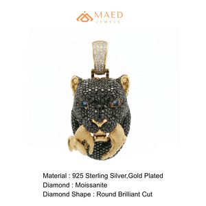 Collar de Lujo Chapado en Oro con Colgante de Pantera Hip Hop, Moissanita Iced Out, Estilo Rapper, Joyería Unisex para Boda y Streetwear, EE. UU. - Product Image 6