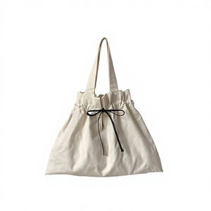 Sac fourre-tout réutilisable en toile de coton avec cordon de serrage, imprimé sur mesure, pour le shopping, taille moyenne, idéal pour les supermarchés, le commerce et les achats en gros - Product Image 3