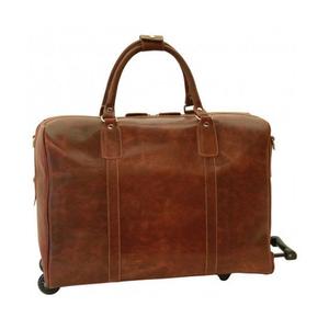 Sac de voyage week-end vintage en cuir véritable robuste pour hommes et femmes, grande capacité, portable, léger, avec pieds métalliques - Product Image 2