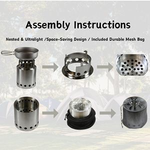 Réchaud de camping compact en acier inoxydable à gazéification du bois - Product Image 5