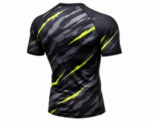 T-shirt de sport pour homme, tendance, noir, gris, jaune, imprimé par sublimation, manches longues, anti-UV, écologique, séchage rapide, polyester, adulte - Product Image 6