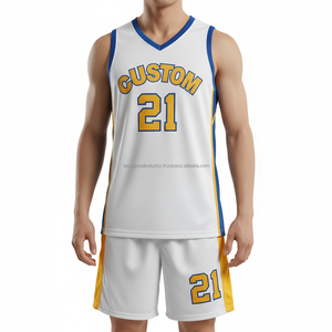 Uniforme de basket-ball pour hommes, surdimensionné, sublimation, réfléchissant, respirant, personnalisé, OEM, vente en gros - Product Image 1