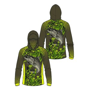 Fishing Hooded Shirts Bulk Order <b>Lightweight</b> Breathable Waterproof Printed Sun <b>Hoodie</b> Long Sleeve UPF 50+ Quick Dry for Anglers - Product Image 1