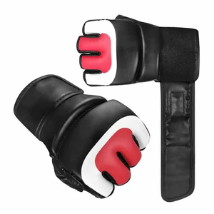 Gants de boxe et MMA demi-doigts en cuir PU respirant, style le plus récent, pour l'entraînement, avec fermeture et emballage personnalisés, prix de gros - Product Image 3