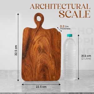 <b>Wooden</b> Rectangle Chopping Board With Handle Kitchen Cutting Block Anti Slip Single <b>Piece</b> - Product Image 3