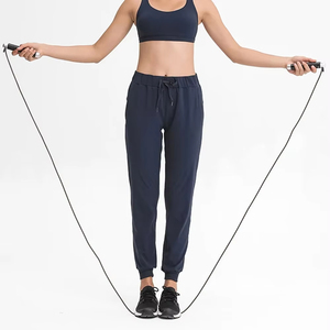 Women's High Fleece <b>Lined</b> Sweatpants Drawstring Cinch Bottom Loose Joggers Pockets Naked Feeling Thermal Winter Warm Breathable - Product Image 5