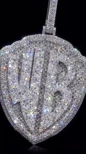 Custom 55CT Lab Grown Diamond <b>Pendant</b> Wholesale Two Letter <b>Initial</b> 925Silver 10KSolild Gold Heavy 120g Baguette Base Bling Charm - Product Image 6
