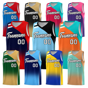 Ensemble de maillots de basket-ball personnalisés, uniforme sublimé rouge sans manches à col en v avec nom et numéro 00, maille respirante unisexe pour adulte - Product Image 5
