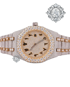 Montre de luxe Afar Jewels sertie de diamants, montre-bracelet en argent à quartz avec cadran entièrement serti de diamants, chiffres uniques - Product Image 3