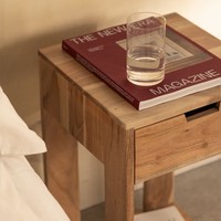 Table de chevet carrée Vandana Amber Balance 35x35 cm en bois Leduc