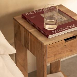 Mesita de noche Vandana Amber Balance Square 35x35 cm en madera Leduc - Product Image 2