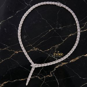 Luxury Geometric Diamond Lariat <b>Necklace</b> for Women White Gold <b>Statement</b> Jewelry American European Designer Bridal Fashion Neckla - Product Image 3