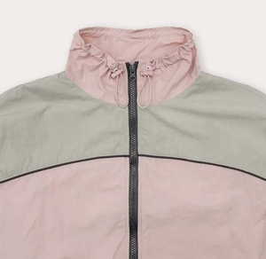 OEM 2025 Personalice su propia chaqueta cortavientos con Capucha con cordón ligero de moda informal con bloque de color con cremallera completa vintage Retro - Product Image 5