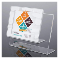 Support de cadre photo en acrylique durable en forme de L personnalisé, pour affichage de logo d'entreprise, support publicitaire A4 A5 A6 en acrylique pour entreprises