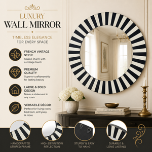 Espejo de Pared Decorativo Antiguo de Lujo y Gran Tamaño |   Espejo Decorativo de Estilo Vintage Francés para Sala de Estar |   Espejo Decorativo Premium para el Hogar - Product Image 5