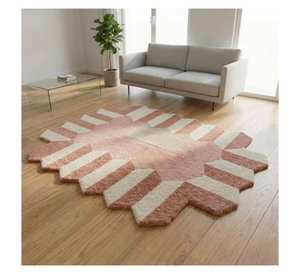 พรมปูพื้นรูปทรงไม่สม่ำเสมอสีชมพู ลายเรขาคณิต เนื้อนุ่ม สำหรับห้องนั่งเล่น พรมปูพื้นรูปทรงไม่สม่ำเสมอ ผู้ผลิตและจำหน่ายขายส่งแบบ OEM - Product Image 3