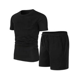 Fabricant de vêtements en gros, vêtements de sport d'été personnalisés, impression de logo, ensemble t-shirts et shorts pour hommes, couleur rouge - Product Image 4
