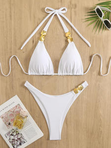 Burkinis sexy personnalisés, ensemble 2 pièces, séchage rapide, respirant, coupe-vent, sans couture, en Spandex/Polyester, maillots de bain pour femmes, col en V profond, fabrication en usine - Product Image 2