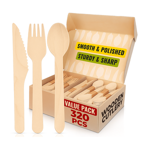 Bằng Gỗ Phân Hủy Sinh Học Dforks Thìa Và Dao Dùng Một Lần Thân Thiện Với Môi Phục Vụ Đồ Dùng Cho Phục Vụ Tự Chọn Làm Cỏ Đảng Nhà Sử Dụng - Product Image 1