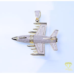Colgante de Lujo con Forma de Avión de Combate, con Diamante Moissanite VVS y Plata de Ley 925 - Product Image 6