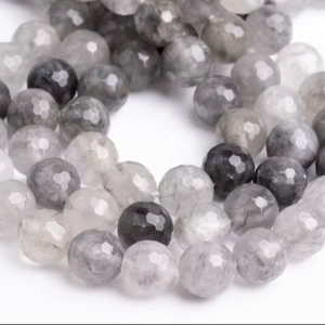 ลูกปัดคริสตัลควอตซ์สีเทาธรรมชาติทรงกลมเหลี่ยมเพชรพลอยขนาดเล็ก สำหรับทำเครื่องประดับ สร้อยข้อมือ สร้อยคอ DIY - Product Image 1