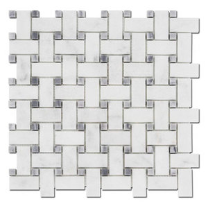 Suelo de azulejo tejido de Cesta blanca imperial con herramienta de torneado de mejora del hogar pulida gris - Product Image 4