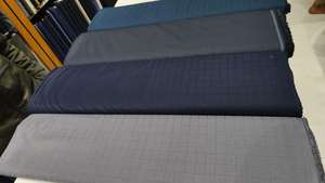 Tissu pour costume homme, motif à carreaux bleu foncé, matière textile pour vêtements formels, pantalons, blazer, couture, utilisation pour vêtements, tissu en rouleau - Product Image 3