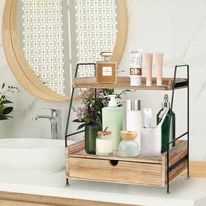 2 Tier Handmade Wooden Organizer Double Tier Counter Drawer for Bathroom or Kitchen Living Room Shelf Decor for salem internaton - Product Image 4