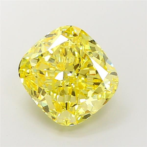 Diamant de laboratoire certifié CVD, jaune vif élégant, taille coussin, pierre précieuse brute, choix brillant pour la joaillerie fine de luxe. - Product Image 3