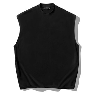 Camiseta sin mangas para hombre, de algodón, color cielo, con estampado gráfico DTG, logotipo personalizado premium, 100% algodón, corte holgado. - Product Image 5