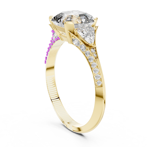 Bague en or jaune 14 carats avec diamant de laboratoire taille octogonale carrée, certifié GRA, idéale pour les soirées, bijou de fête pour tous les amoureux - Product Image 3