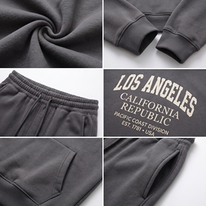 Conjunto Deportivo con Capucha para Invierno, Unisex, Verde, de Algodón, Sudadera y Pantalones Largos, Estilo Casual, Ecológico, para Los Ángeles, California - Product Image 6