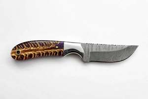 Handcrafted Damascus Steel Utility <b>Craft</b> <b>Tool</b> Pinecone Resin Handle Metal Decor - Product Image 3