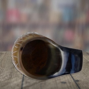Nuevo Diseño Estilo Americano, Taza de Cerveza de Cuerno de Búfalo Natural Hecha a Mano, Ecológica, de 20 oz, Apta para Alimentos, a Prueba de Fugas, con Asa Larga F S - Product Image 2