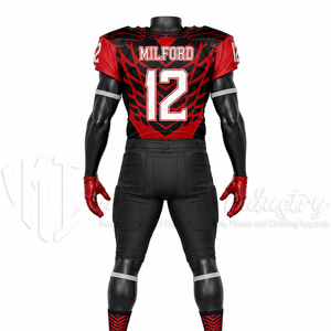 Conjunto de Uniforme de Fútbol Americano Personalizado, Camiseta y Pantalones Acolchados, Color Rojo y Negro, Ropa Deportiva Personalizada - Product Image 2