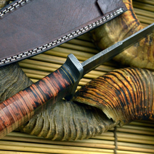 Couteau de chasse en acier Damas à motif, équipement de survie pour le camping en extérieur, lame fixe durable, outil tactique de poche, fournisseur en gros - Product Image 4