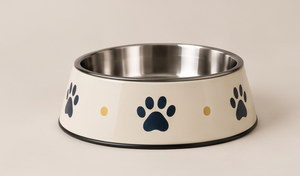 Gamelle Moderne Mignonne à Motif Patte en Émail pour Animaux de Compagnie, Anti-renversement, Ronde, en Métal, pour Chien et Chat, avec Fond en Caoutchouc Antidérapant, Vente en Gros - Product Image 4