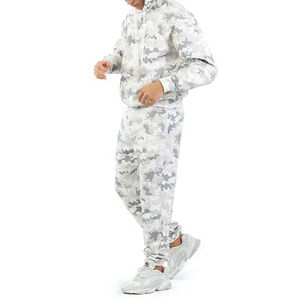 Conjunto Deportivo de Dos Piezas con Capucha y Estampado para Invierno, Ropa Deportiva Transpirable de Forro Polar para Gimnasio y Fitness, Traje para Correr para Hombre - Product Image 1